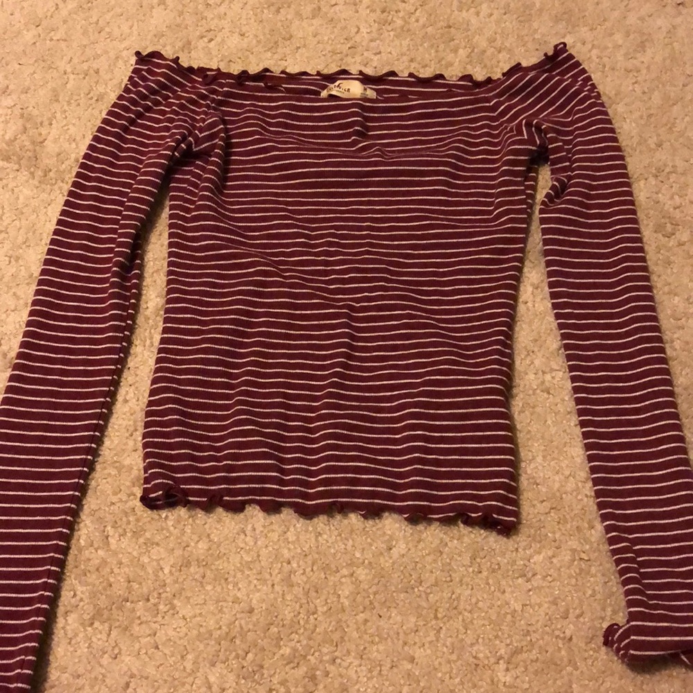 Striped off the shoulder shirt